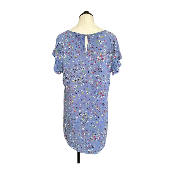 Beachlunchlounge Blue Floral Flutter Sleeve Shift Sun Dress  Size Large - Picture 4 of 13